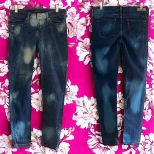 Levi’s dark bleached wash stretch The Original Jean legging 6 medium